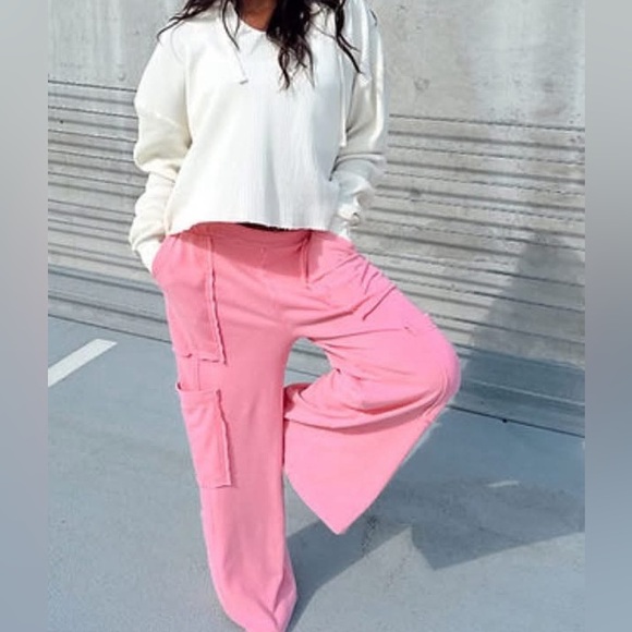 Pink Cargo Sweatpants - Picture 2 of 4